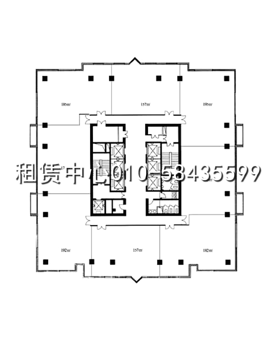 艾维克大厦标准层平面图